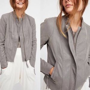 Free People Clean Vegan Faux Leather Moto Jacket